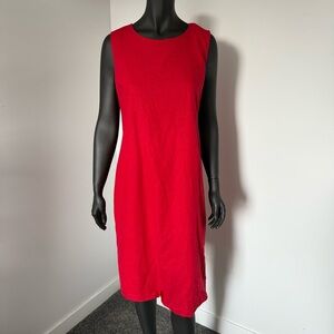 🌿 cold water creek Sleeveless Linen Blend | Red Shift Dress - Size 14